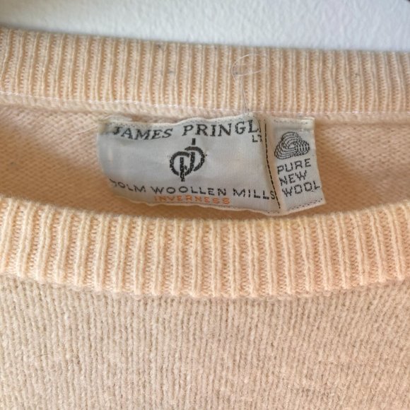 Vintage Wool cream James Pringle sweater Scotland Pristine Crew Neck Warm 100% - Picture 3 of 7